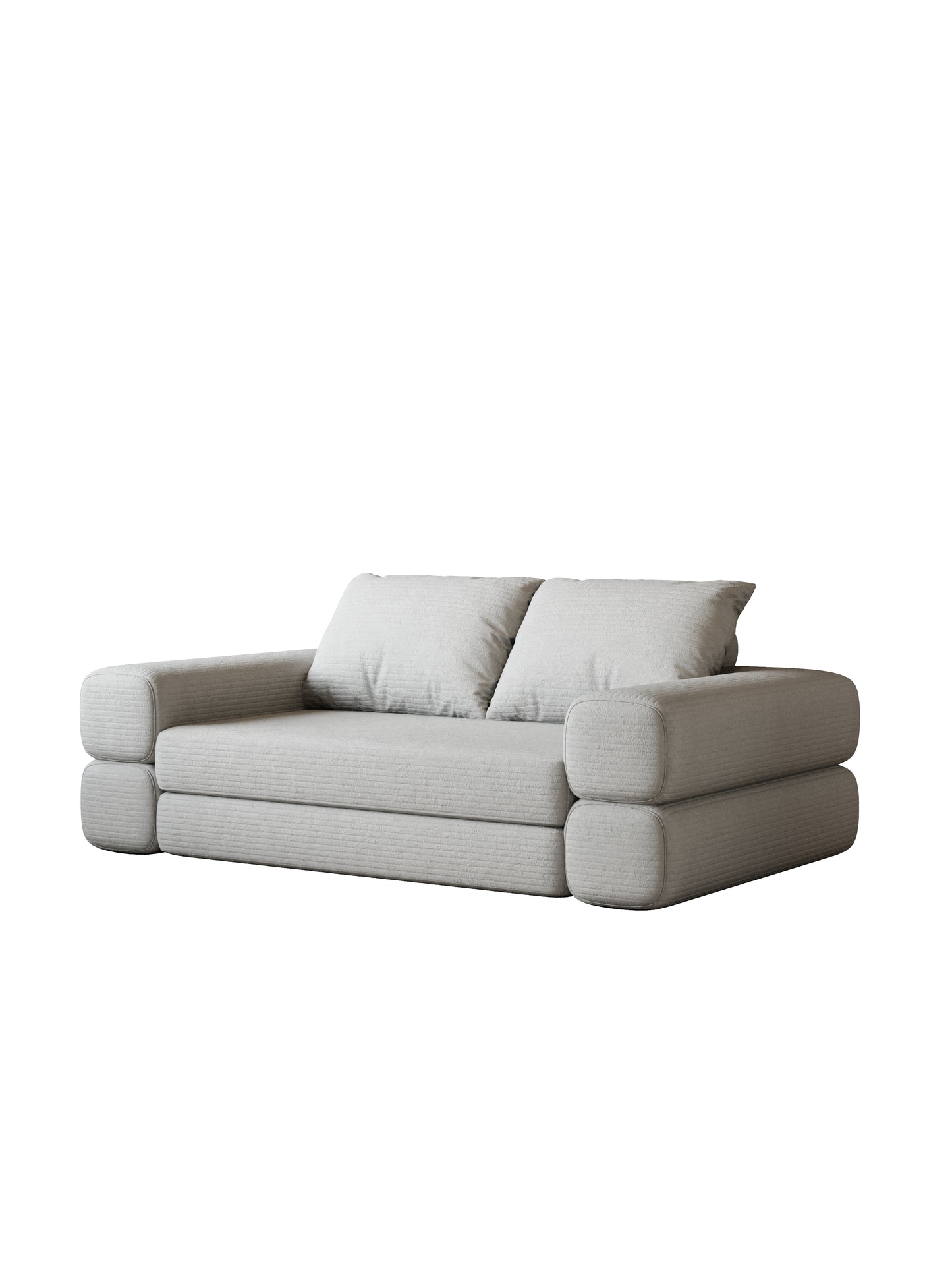 Sofá-Cama Dobrável Comprimido 234,5cm SMART SOFÁ - Sofá Embalado a Vácuo em Espuma de Alta Densidade com Tecido Chenille