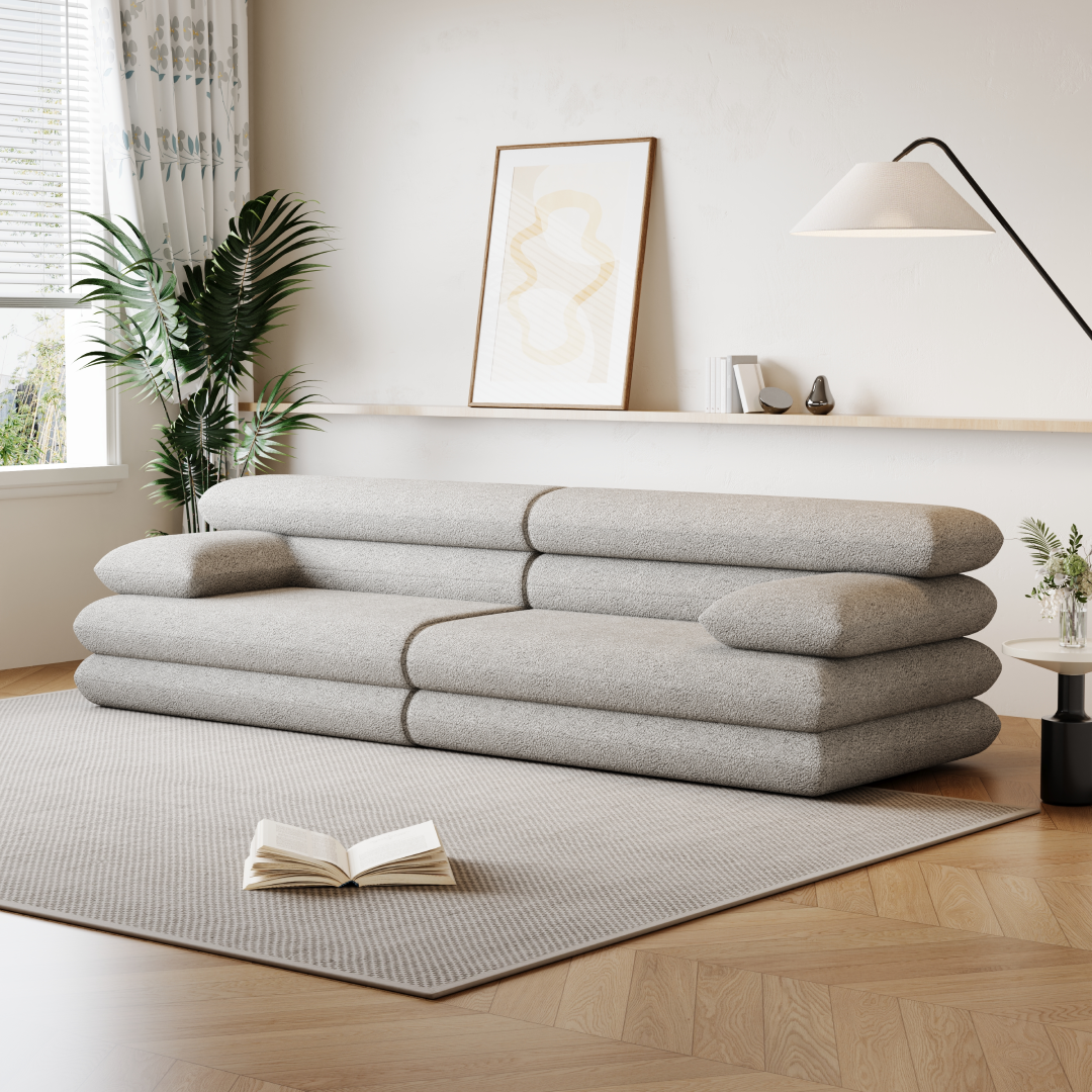 Sofá Modular 303cm SMART SOFÁ - Embalado a Vácuo em Espuma de Alta Densidade