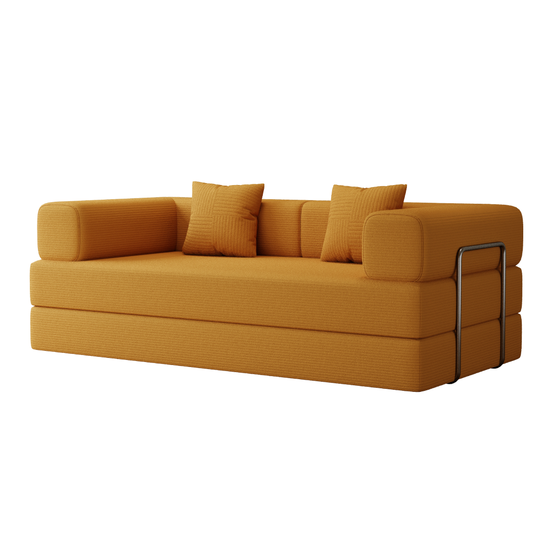 Sofá-Cama Urso Teddy 1.5m/1.8m/2.0m SMART SOFÁ - Sofá Embalado a Vácuo em Espuma de Alta Densidade com Tecido Listrado