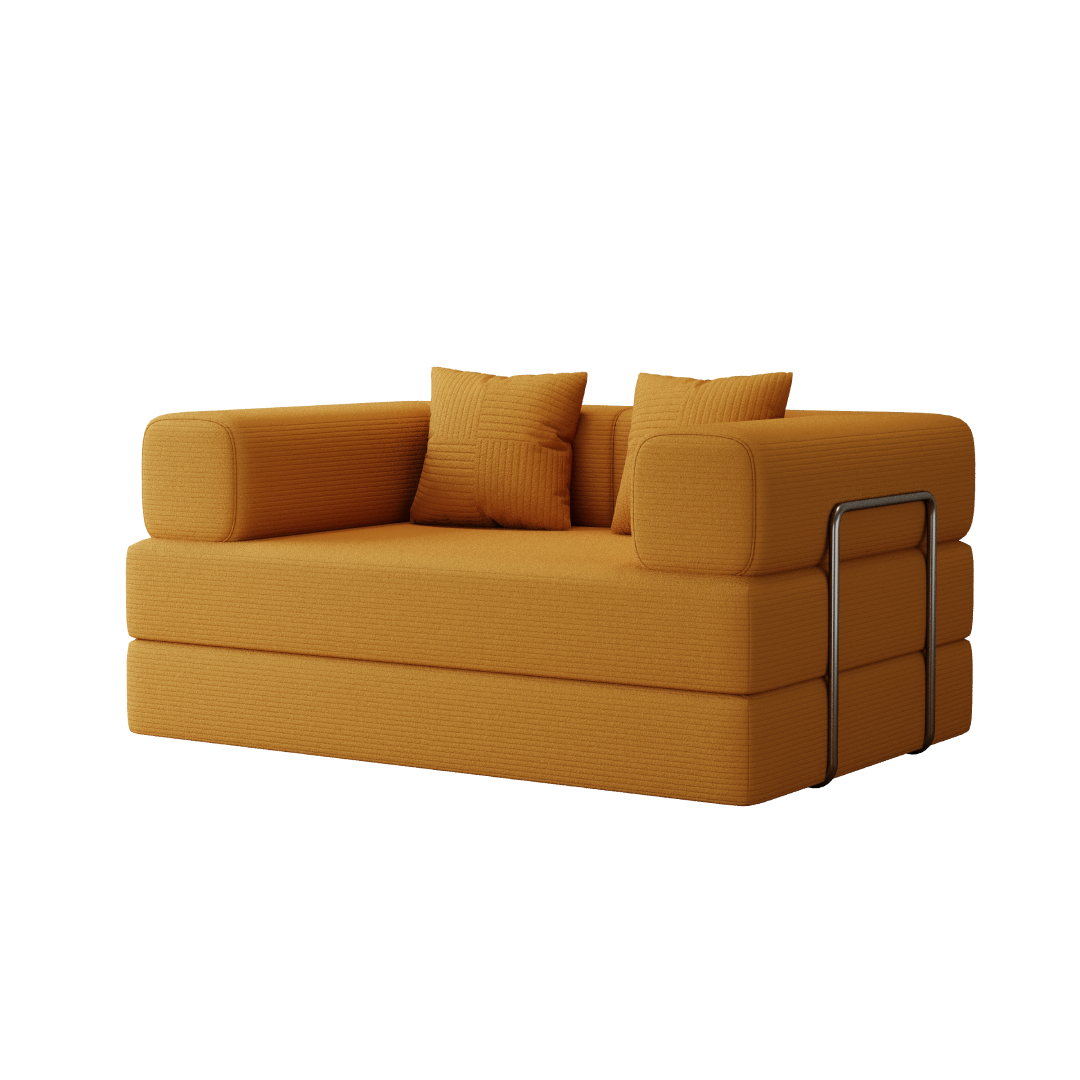 Sofá-Cama Urso Teddy 1.5m/1.8m/2.0m SMART SOFÁ - Sofá Embalado a Vácuo em Espuma de Alta Densidade com Tecido Listrado