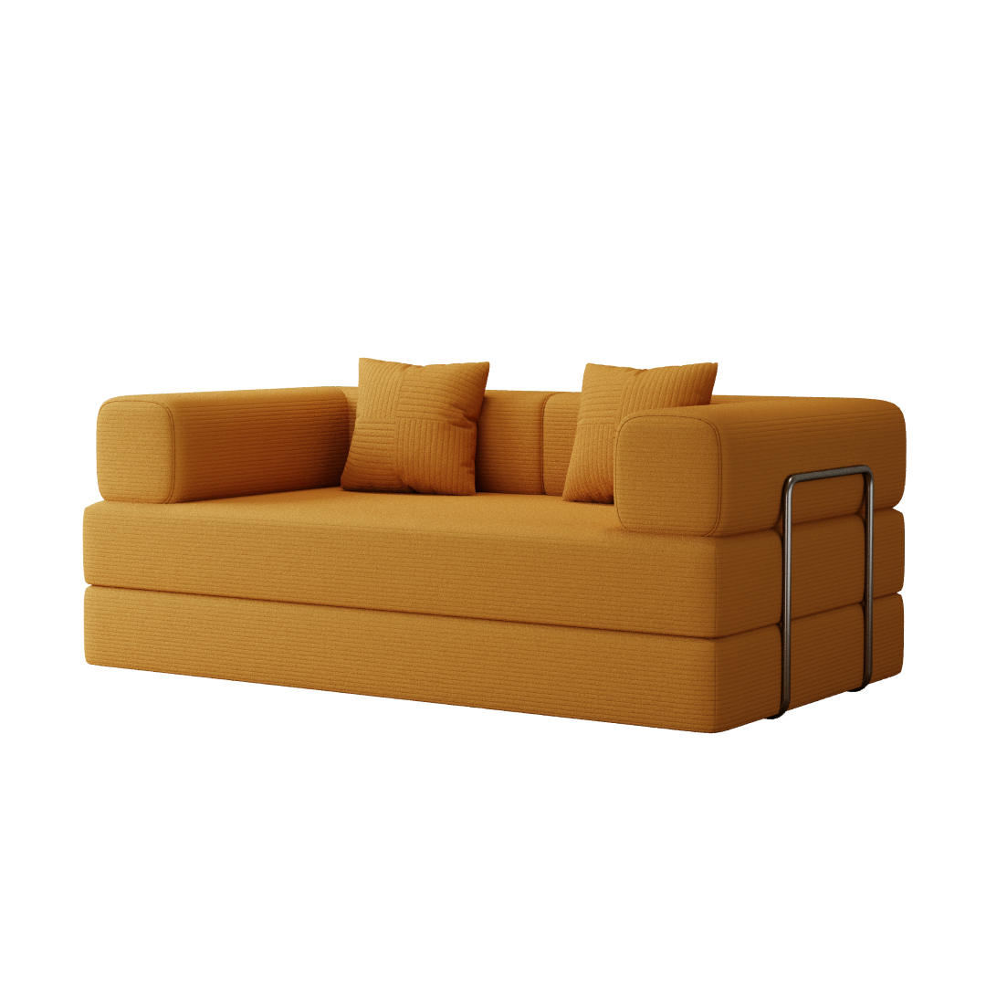 Sofá-Cama Urso Teddy 1.5m/1.8m/2.0m SMART SOFÁ - Sofá Embalado a Vácuo em Espuma de Alta Densidade com Tecido Listrado