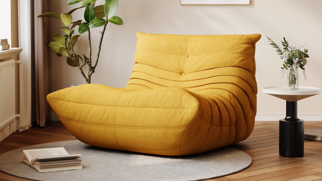 Sofá Caterpillar SMART SOFÁ - Sofá Embalado a Vácuo em Espuma e Tecido Veludo 90cm