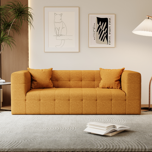 Sofá Blazer 204,5cm SMART SOFÁ - Sofá Embalado a Vácuo em Espuma de Alta Densidade com Tecido Chenille