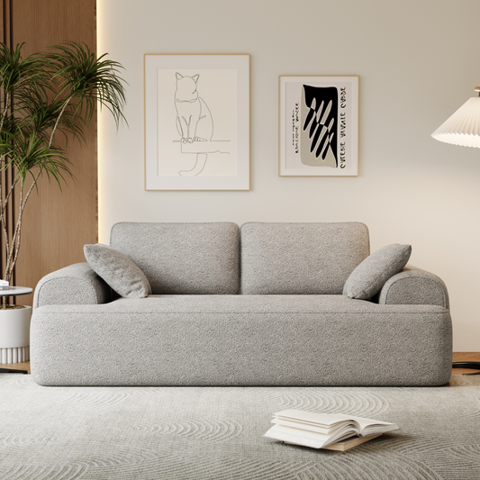 Sofá Cashew SMART SOFÁ – Sofá a Vácuo em Veludo Diamante 216cm com 4 Almofadas