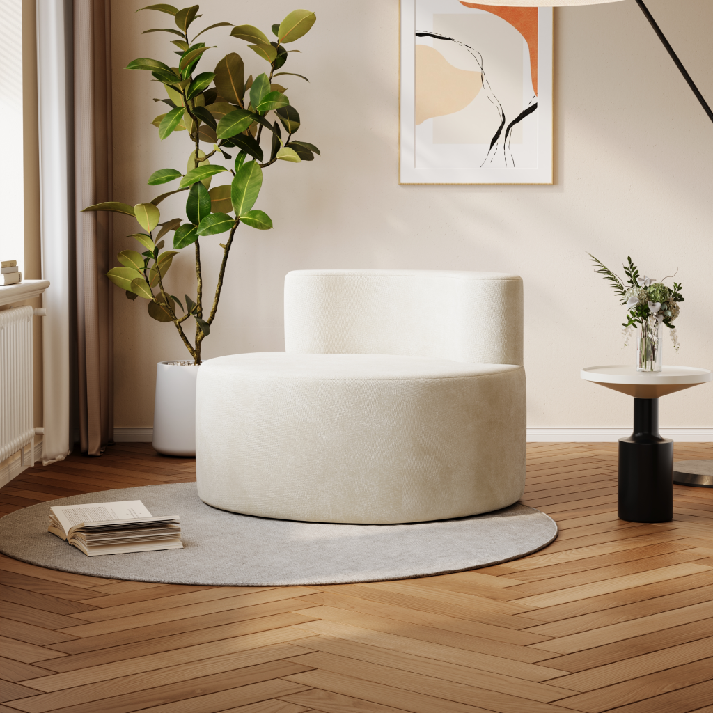 Sofá Cashew SMART SOFÁ - Sofá Embalado a Vácuo em Tecido Veludo Diamante 100cm