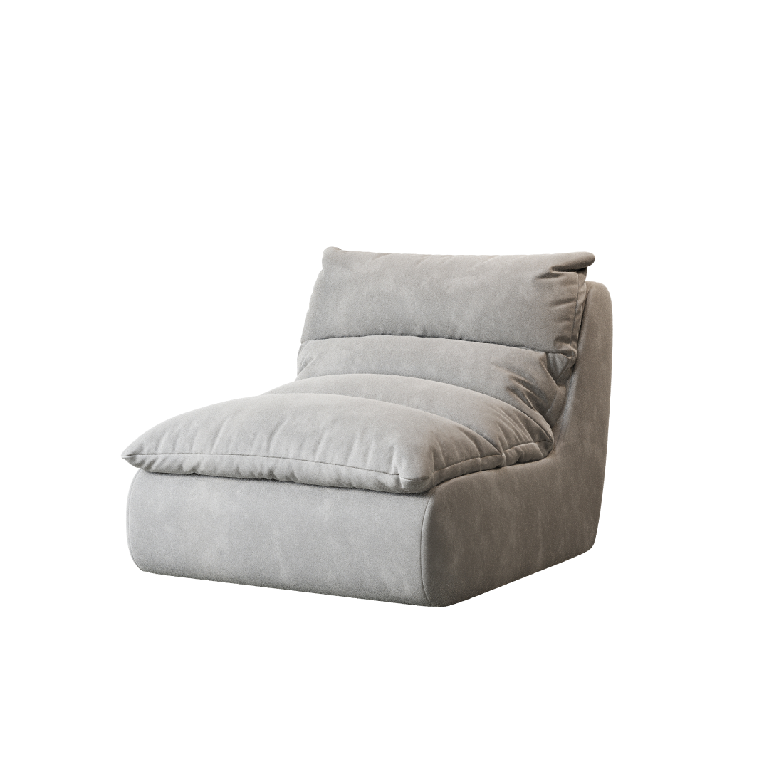 Poltrona Chiffon 81cm SMART SOFÁ - Poltrona Embalada a Vácuo em Espuma de Alta Densidade com Tecido Chenille
