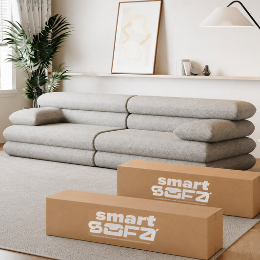 Sofá Modular 303cm SMART SOFÁ - Embalado a Vácuo em Espuma de Alta Densidade