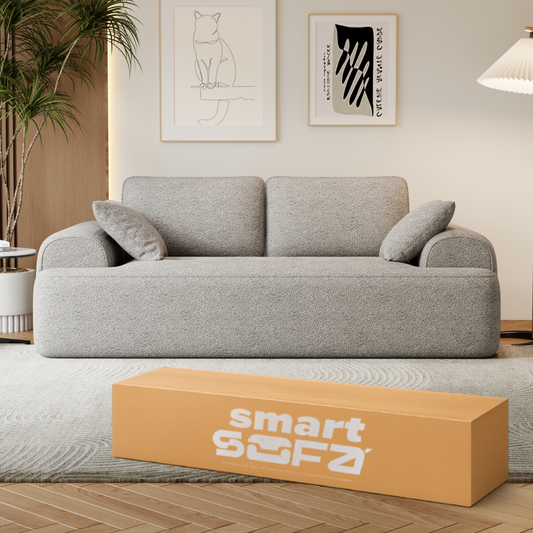 Sofá Cashew SMART SOFÁ – Sofá a Vácuo em Veludo Diamante 216cm com 4 Almofadas