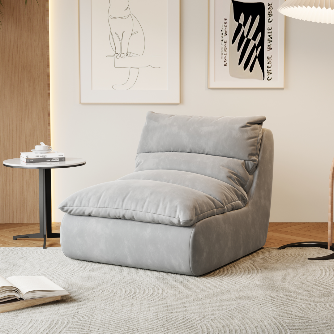 Poltrona Chiffon 81cm SMART SOFÁ - Poltrona Embalada a Vácuo em Espuma de Alta Densidade com Tecido Chenille