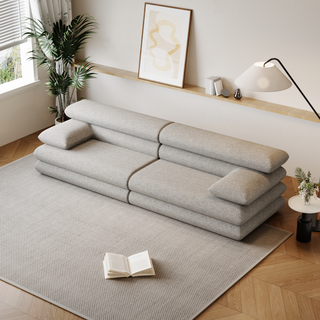 Sofá Modular 303cm SMART SOFÁ - Embalado a Vácuo em Espuma de Alta Densidade